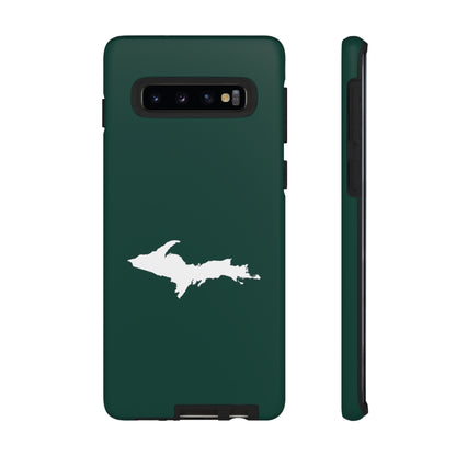 Michigan Upper Peninsula Tough Phone Case (Green w/ White UP Outline) | Samsung & Pixel Android