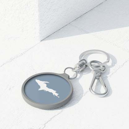 Michigan Upper Peninsula Keyring (w/ UP Outline) | B-24 Grey