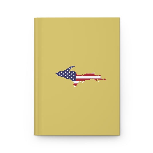 Michigan Upper Peninsula Hardcover Journal (w/ UP USA Flag) | Ruled - Plum Yellow