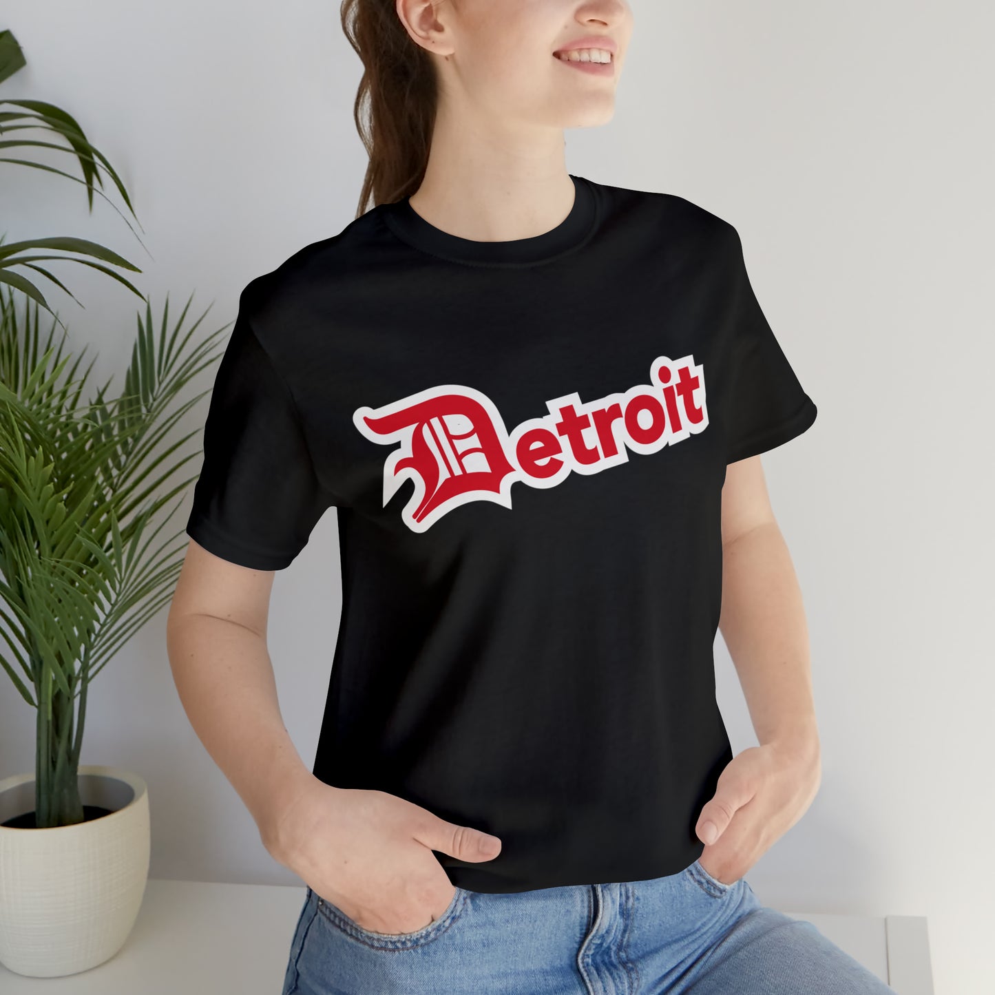 'Detroit' T-Shirt (Aliform Red w/ Old English 'D') | Unisex Standard