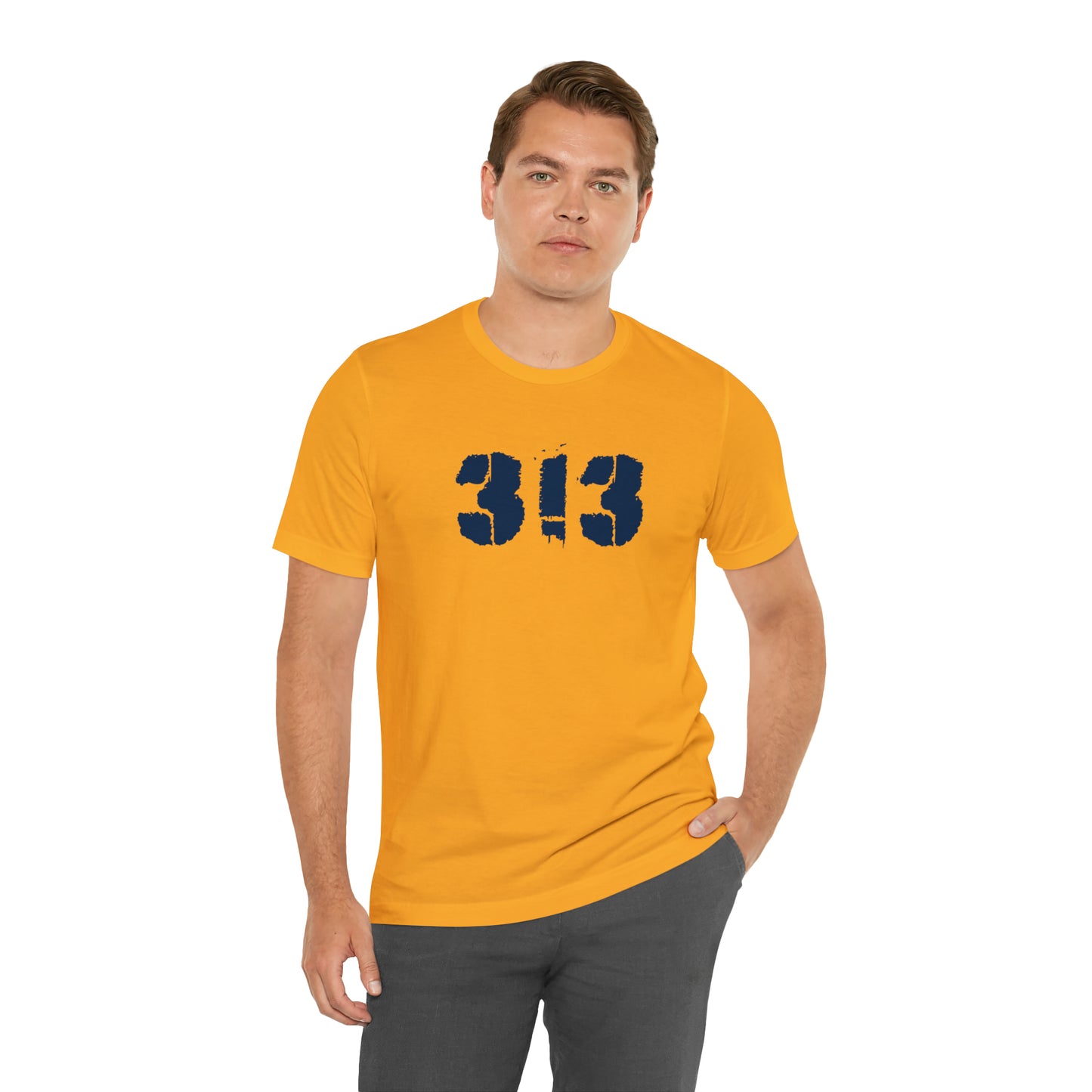 Detroit '313' T-Shirt (Spray Stencil Font) | Unisex Standard Fit