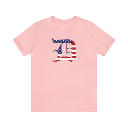 Detroit 'Old English D' T-Shirt (Patriotic Edition) | Unisex Standard