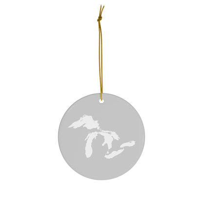 Great Lakes Christmas Ornament (Platinum) | Ceramic - 4 Shapes