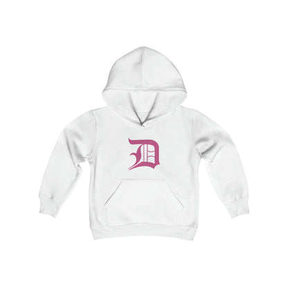 Detroit 'Old English D' Hoodie (Apple Blossom Pink) | Unisex Youth