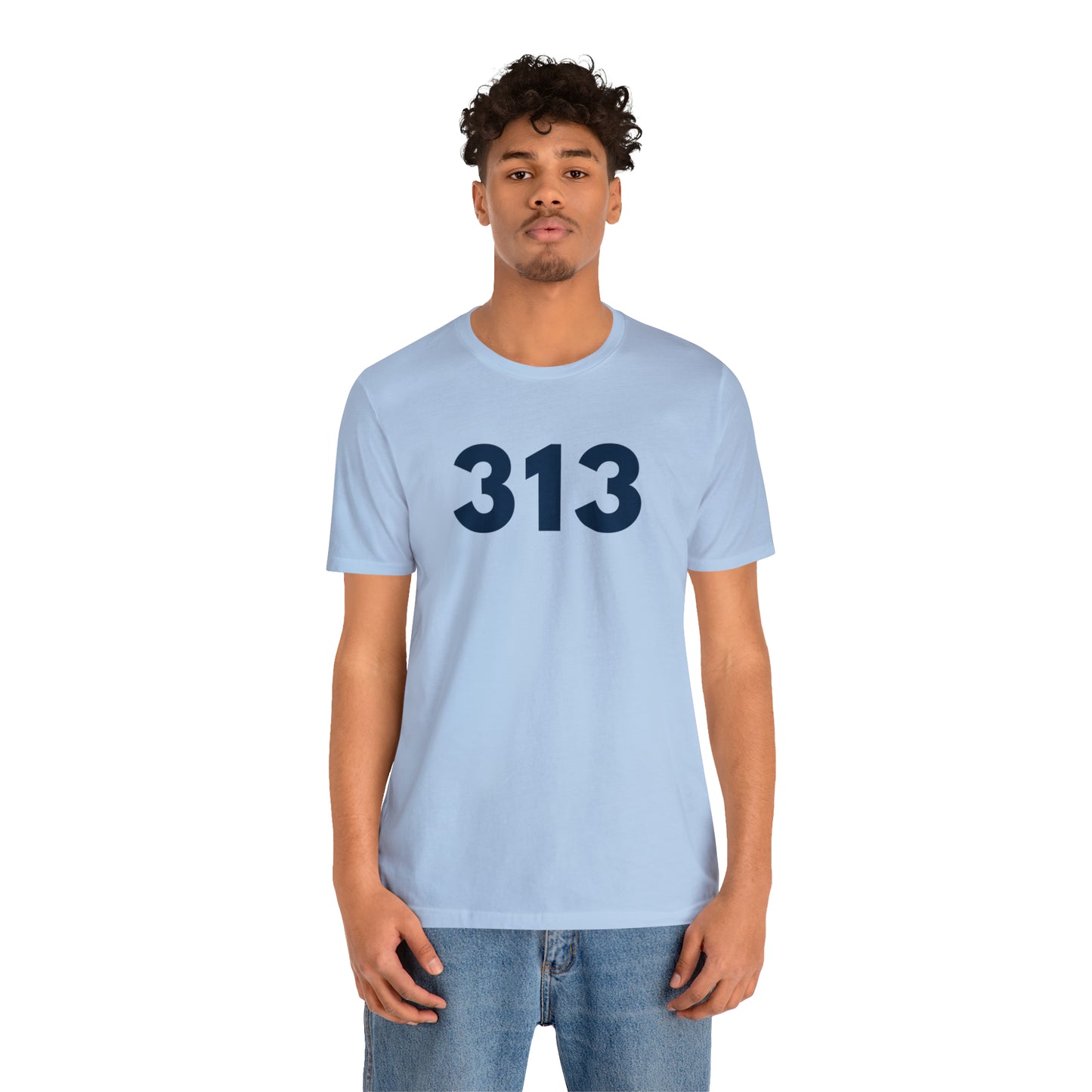 Detroit '313' T-Shirt (Geometric Sans Font) | Unisex Standard Fit