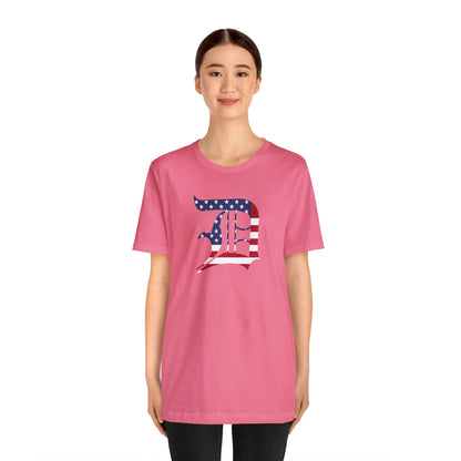 Detroit 'Old English D' T-Shirt (Patriotic Edition) | Unisex Standard