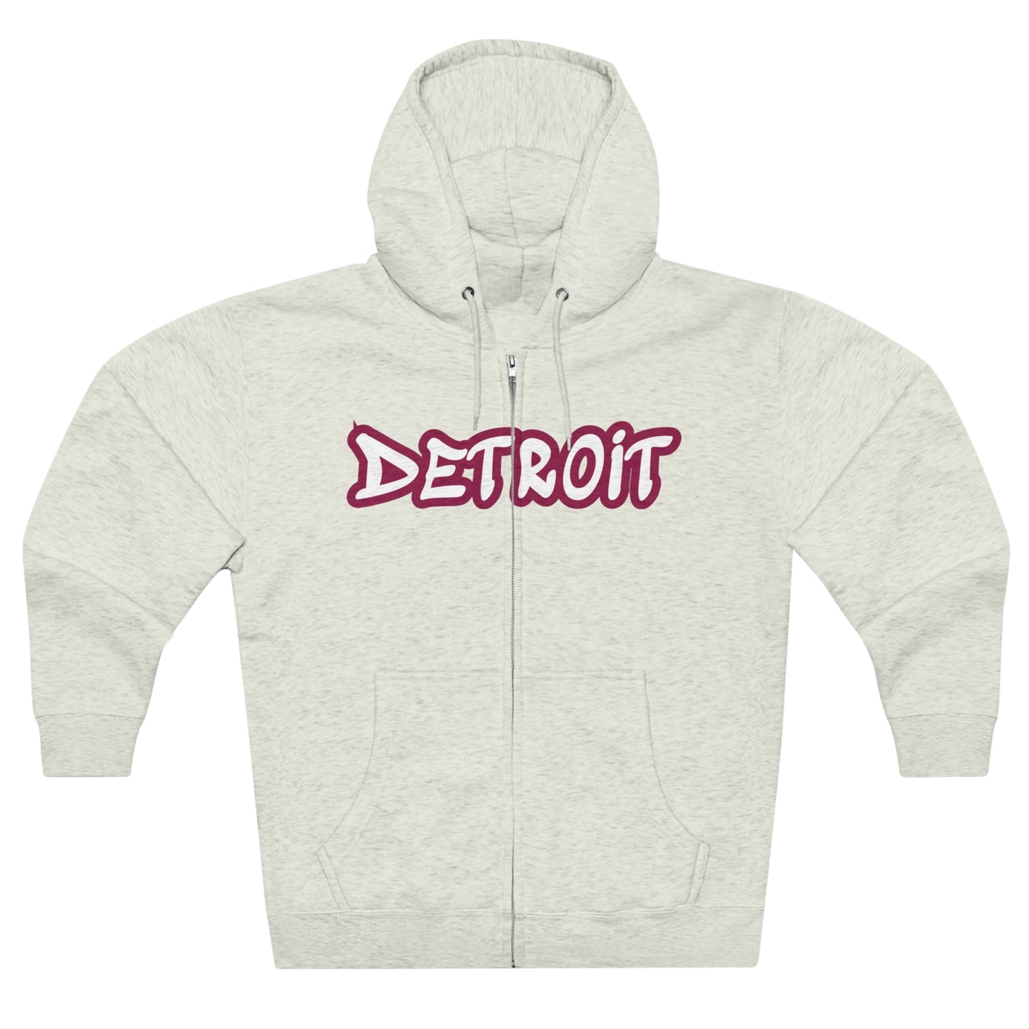 Detroit' Hoodie (Ruby Red Tag Font) | Unisex Full Zip