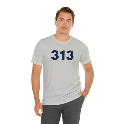 Detroit '313' T-Shirt (Geometric Sans Font) | Unisex Standard Fit