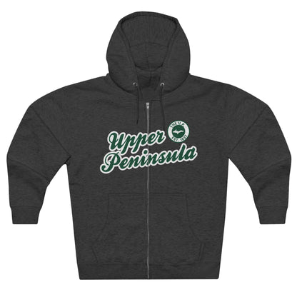 Upper Peninsula EST 1837' Hoodie (Superior Green Script Font) | Unisex Full Zip