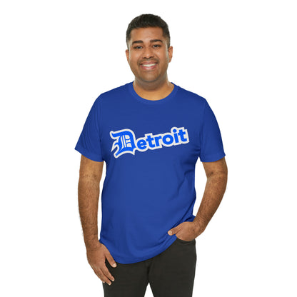 'Detroit' T-Shirt (MotorTown Blue w/ Old English 'D') | Unisex Standard