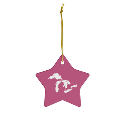 Great Lakes Christmas Ornament (Apple Blossom Pink) | Ceramic