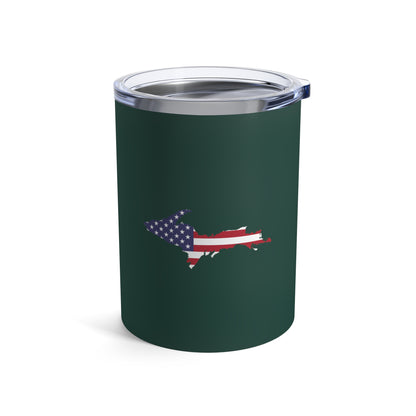 Michigan Upper Peninsula Tumbler (w/ UP USA Flag) | Laconic Green - 10oz