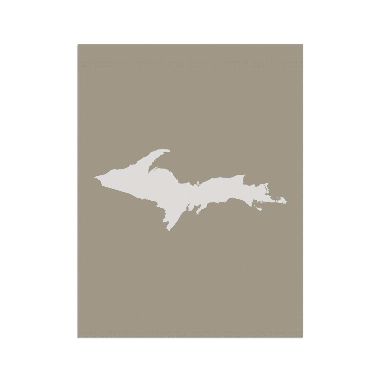 Michigan Upper Peninsula Home & Garden Flag (w/ UP Outline) | Petoskey Stone Beige