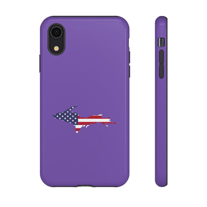 Michigan Upper Peninsula Tough Phone Case (Lake Iris w/ UP USA Flag Outline) | Apple iPhone