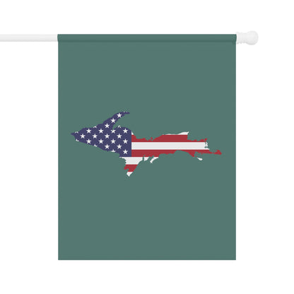 Michigan Upper Peninsula Home & Garden Flag (w/ UP USA Flag) | Copper Green