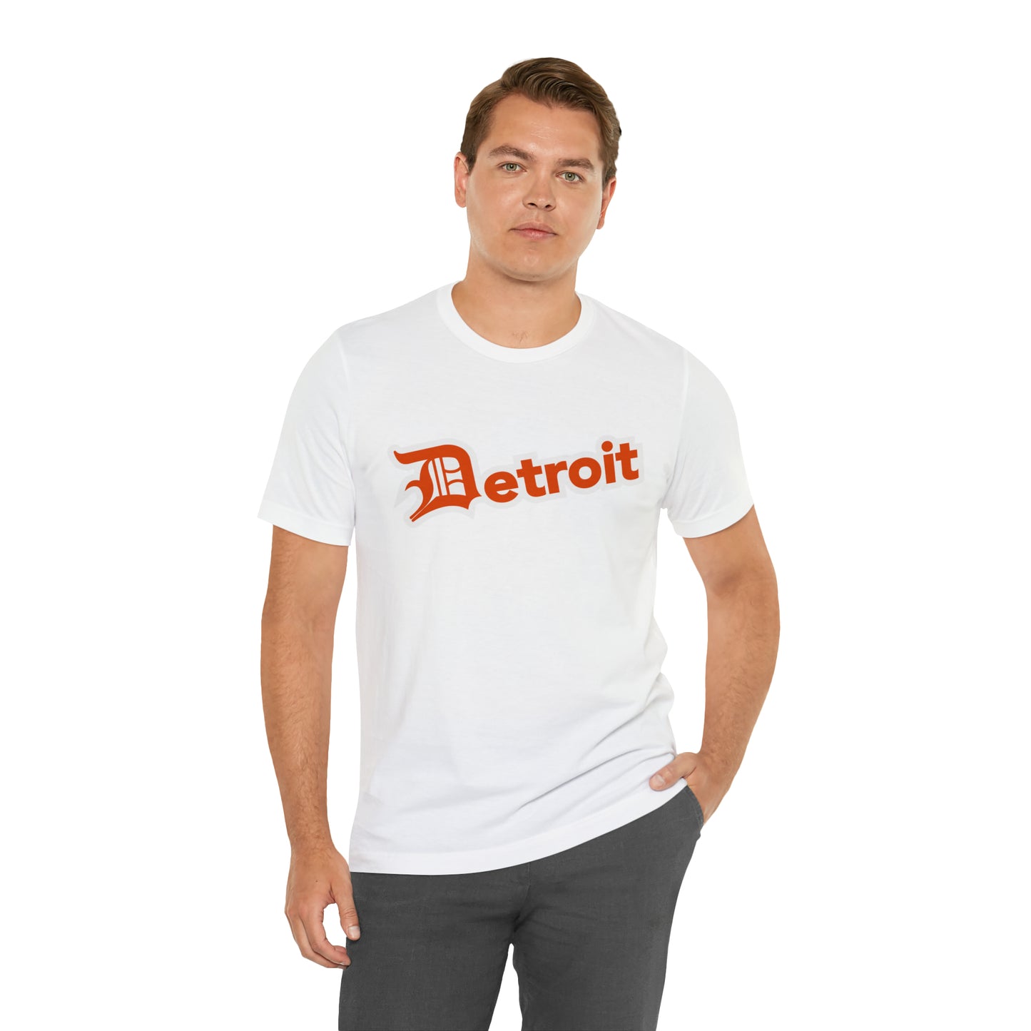 'Detroit' T-Shirt (Maple Leaf Orange w/ Old English 'D') | Unisex Standard