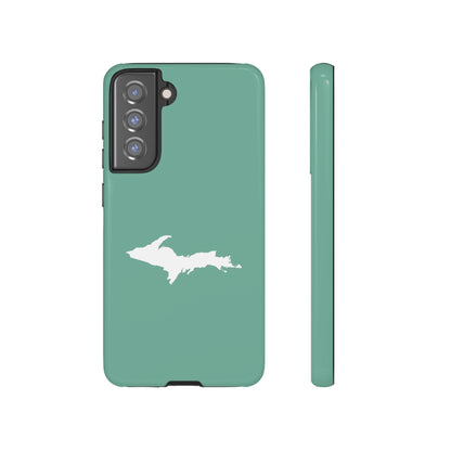 Michigan Upper Peninsula Tough Phone Case ('64 Metallic Mint Green w/ UP Outline) | Samsung & Pixel Android