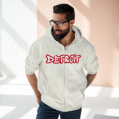 'Detroit' Hoodie (Aliform Red Tag Font) | Unisex Full Zip