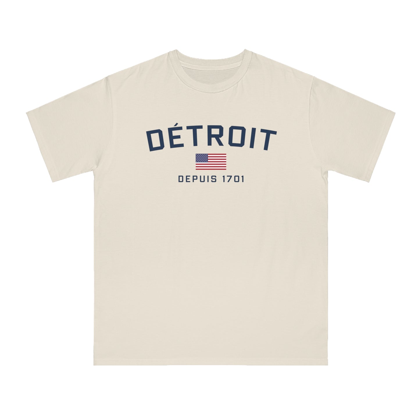 'Détroit Depuis 1701' T-Shirt (w/USA Flag) | Unisex Organic