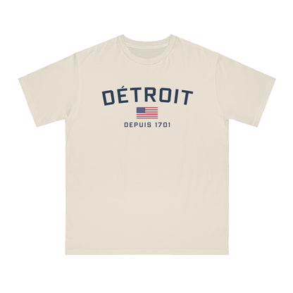 'Détroit Depuis 1701' T-Shirt (w/USA Flag) | Unisex Organic