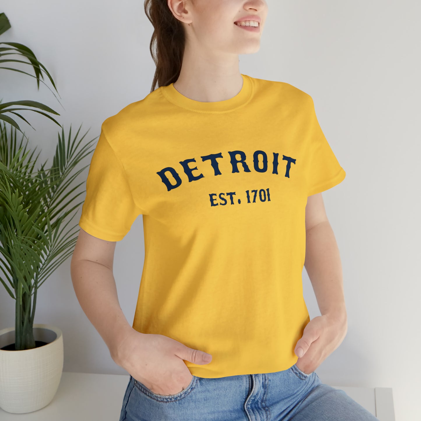 'Detroit EST. 1701' T-Shirt (Ballpark Font) | Unisex Standard