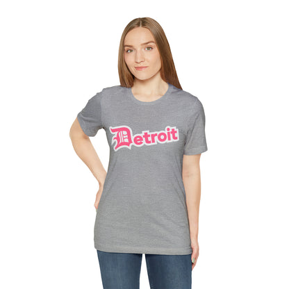 'Detroit' T-Shirt (Rhodochrosite Pink w/ Old English 'D') | Unisex Standard