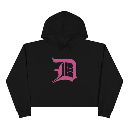 Detroit 'Old English D' Cropped Hoodie (Apple Blossom Pink)