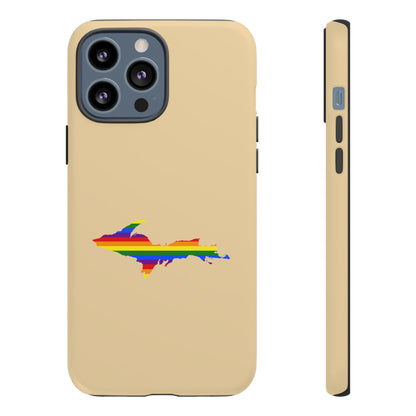 Michigan Upper Peninsula Tough Phone Case (Maple Color w/ UP Pride Flag Outline) | Apple iPhone