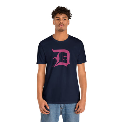 Detroit 'Old English D' T-Shirt (Apple Blossom Pink) | Unisex Standard