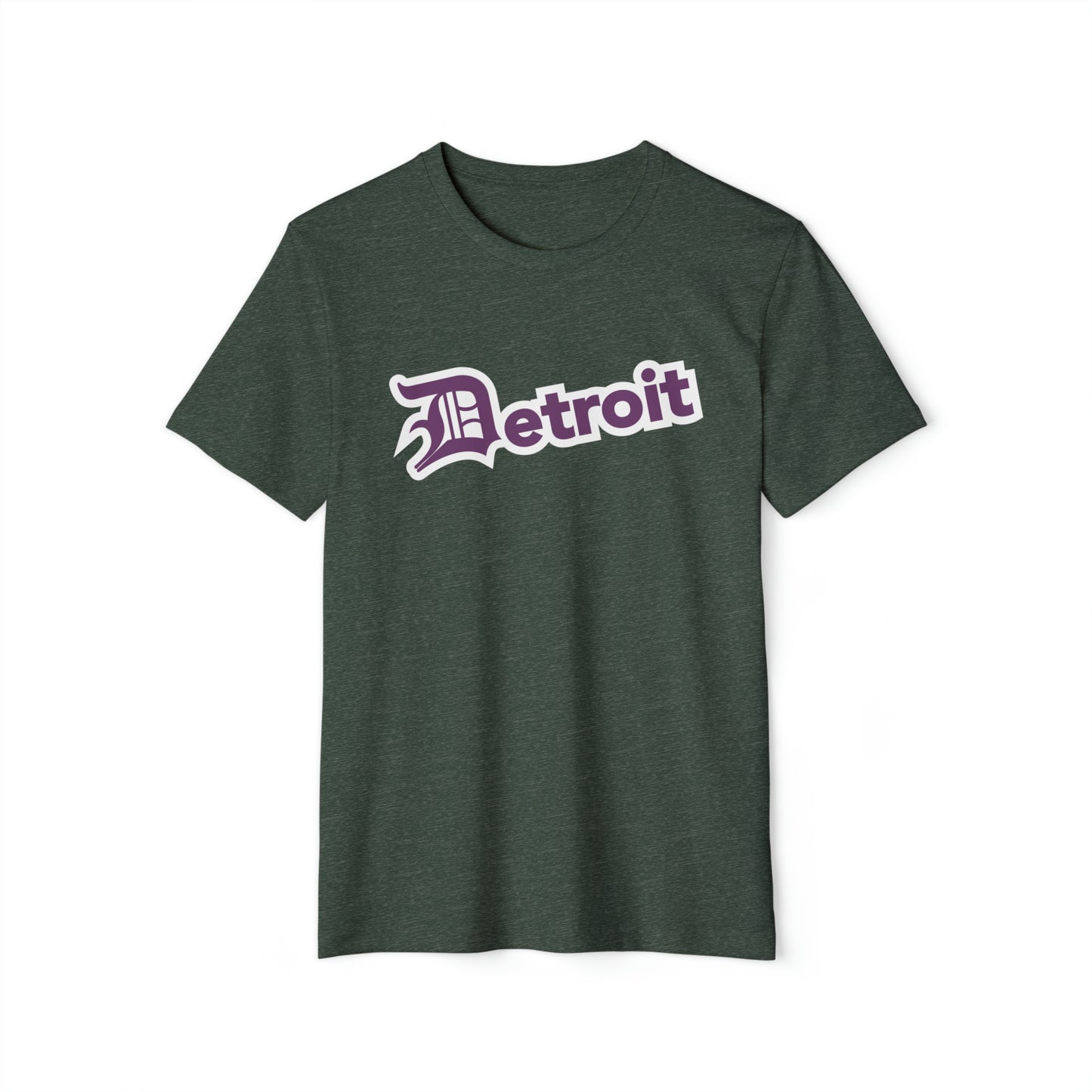 Detroit' T-Shirt (Plum Old English 'D') | Unisex Recycled Organic