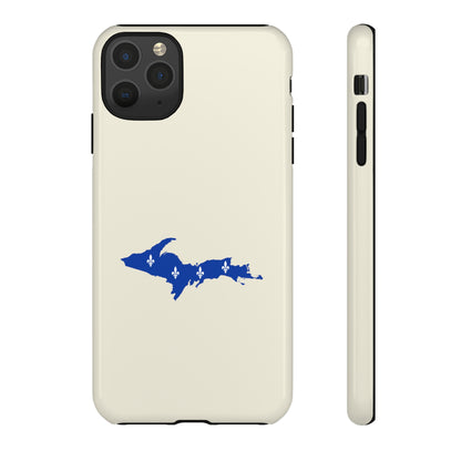 Michigan Upper Peninsula Tough Phone Case (Ivory White w/ UP Quebec Flag Outline) | Apple iPhone