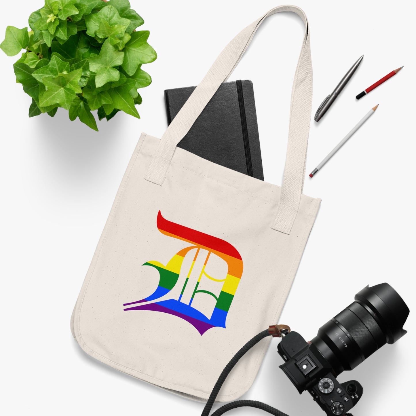 Detroit 'Old English D' Heavy Tote (Rainbow Pride Edition)