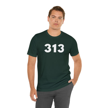 Detroit '313' T-Shirt (Geometric Sans Font) | Unisex Standard Fit