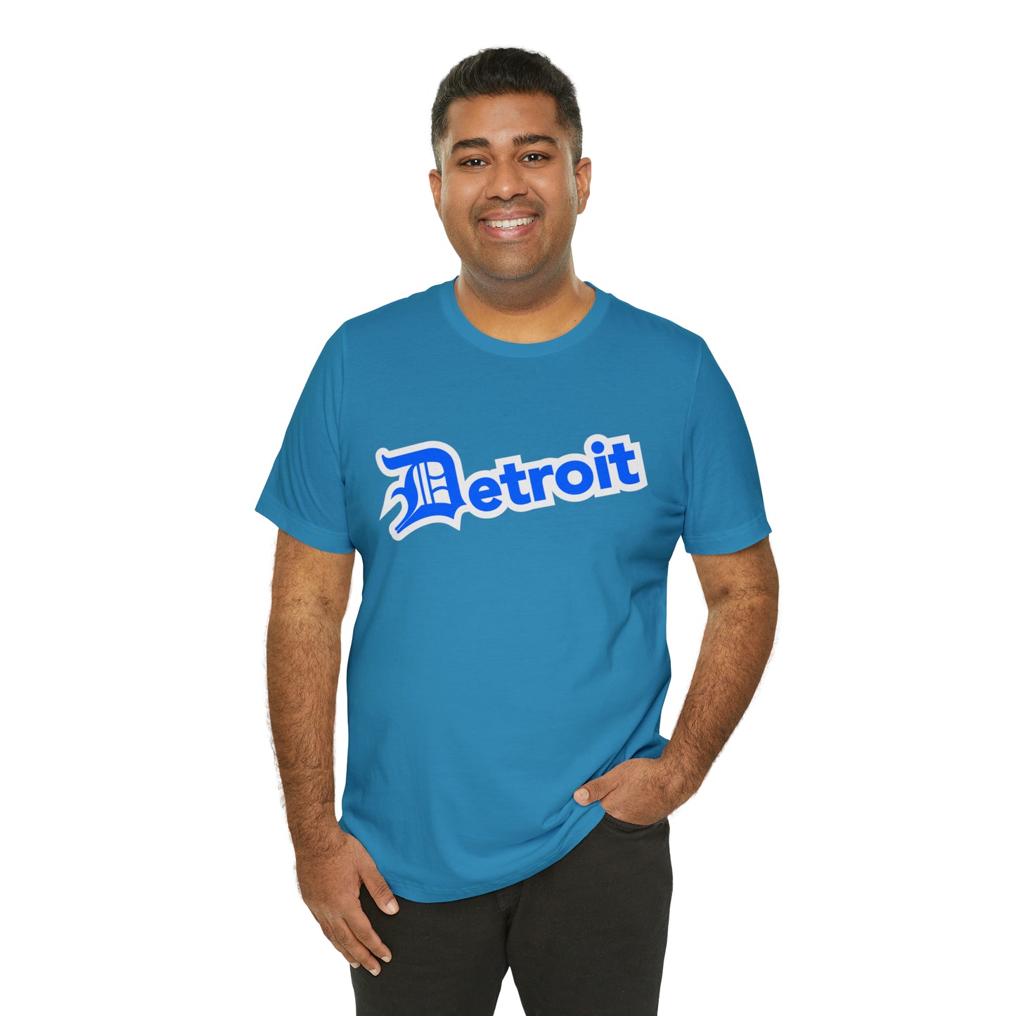 'Detroit' T-Shirt (MotorTown Blue w/ Old English 'D') | Unisex Standard