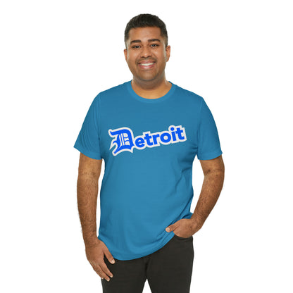 'Detroit' T-Shirt (MotorTown Blue w/ Old English 'D') | Unisex Standard