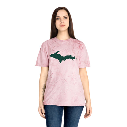 Michigan Upper Peninsula T-Shirt (w/ Green UP Outline) | Unisex Color Blast