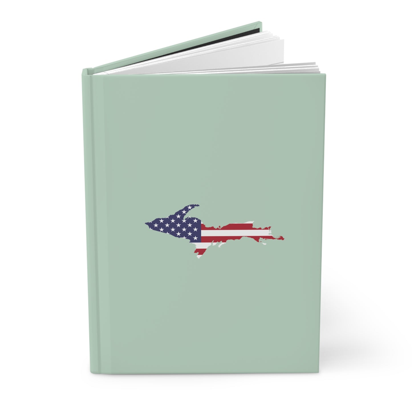 Michigan Upper Peninsula Hardcover Journal (w/ UP USA Flag) | Ruled - Sea Green