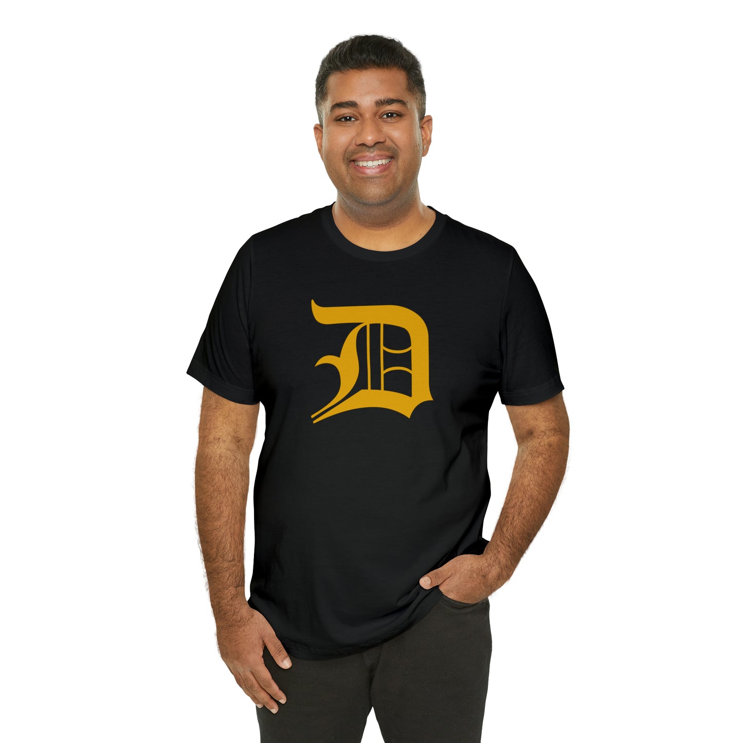 Detroit 'Old English D' T-Shirt (Gold) | Unisex Standard