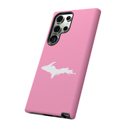 Michigan Upper Peninsula Tough Phone Case ('67 Caddie Pink w/ UP Outline) | Samsung & Pixel Android