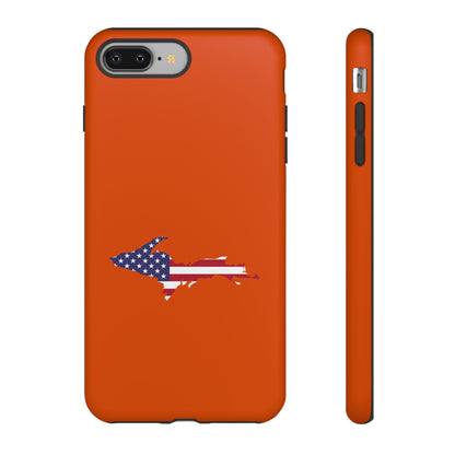 Michigan Upper Peninsula Tough Phone Case (Maple Leaf Orange w/ UP USA Outline) | Apple iPhone