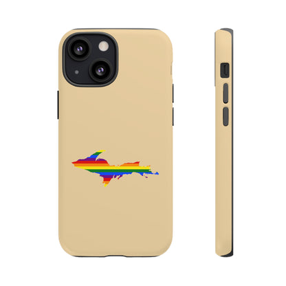 Michigan Upper Peninsula Tough Phone Case (Maple Color w/ UP Pride Flag Outline) | Apple iPhone