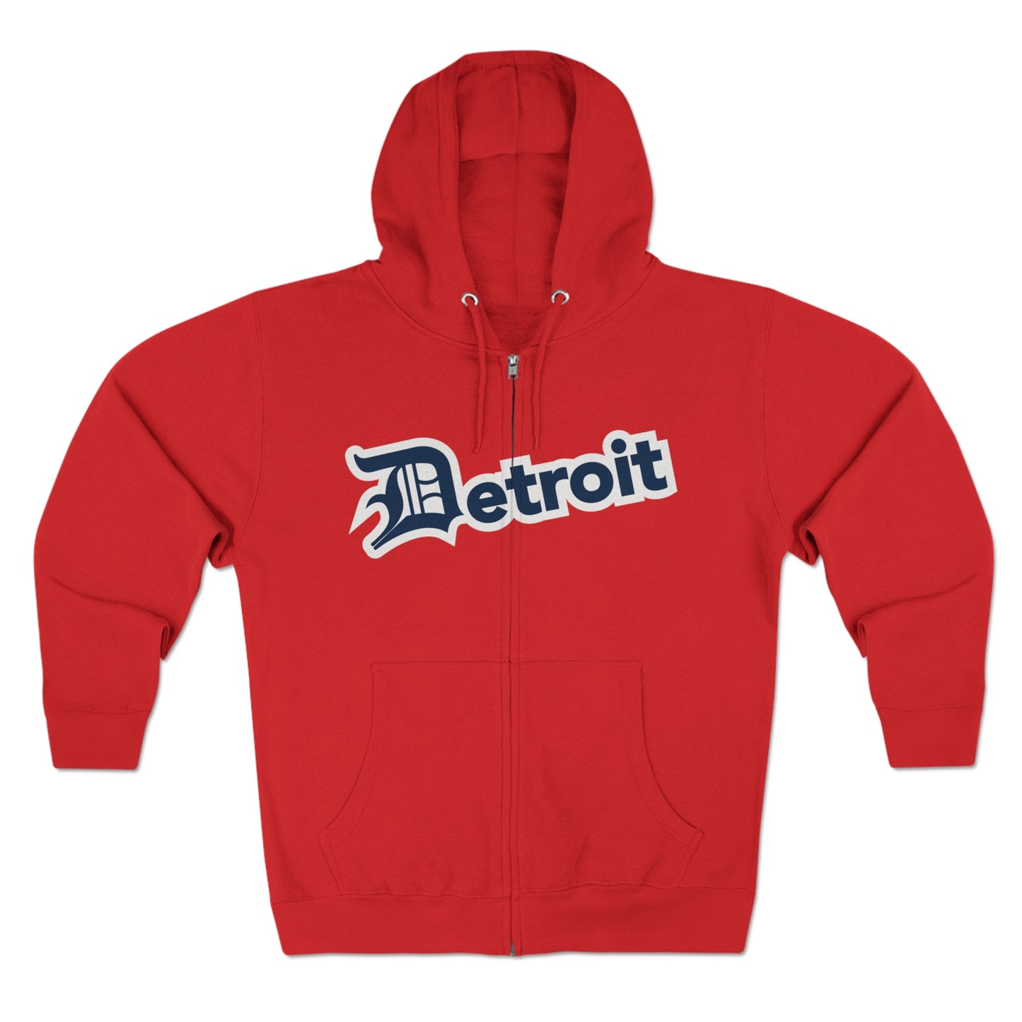 Detroit' Hoodie (Navy w/ Old English 'D') | Unisex Full Zip