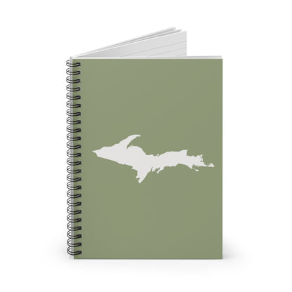 Michigan Upper Peninsula Spiral Notebook (w/ UP Outline) | Beachgrass Green