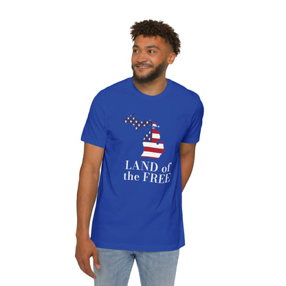 'Land of the Free' T-Shirt (w/ MI USA Flag) | Made in USA