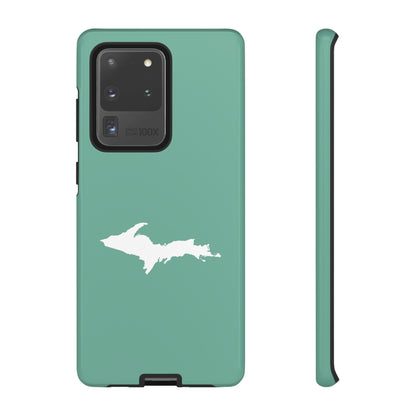 Michigan Upper Peninsula Tough Phone Case ('64 Metallic Mint Green w/ UP Outline) | Samsung & Pixel Android