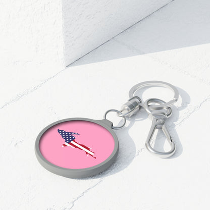 Michigan Upper Peninsula Keyring (w/ UP USA Flag) | '67 Caddie Pink