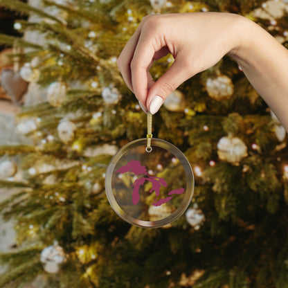 Great Lakes Christmas Ornament | Clear Glass - Ruby Red