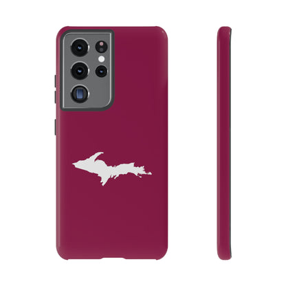 Michigan Upper Peninsula Tough Phone Case (Ruby Red w/ UP Outline) | Samsung & Pixel Android