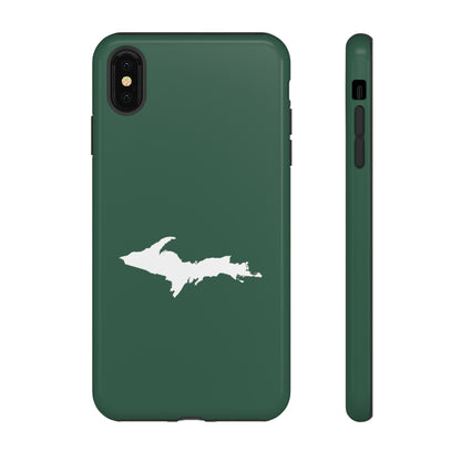 Michigan Upper Peninsula Tough Phone Case (Ginger Ale Green w/ UP Outline) | Apple iPhone