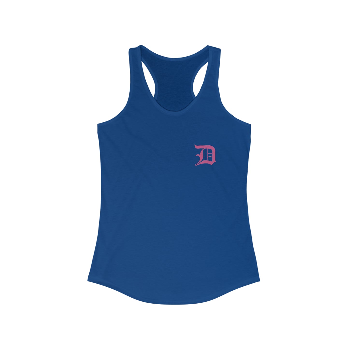 Detroit 'Old English D' Tank Top (Mini Apple Blossom Pink 'D') | Women's Racerback